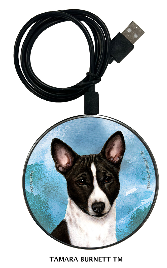 Basenji Black and White Zoomies Wireless Charger
