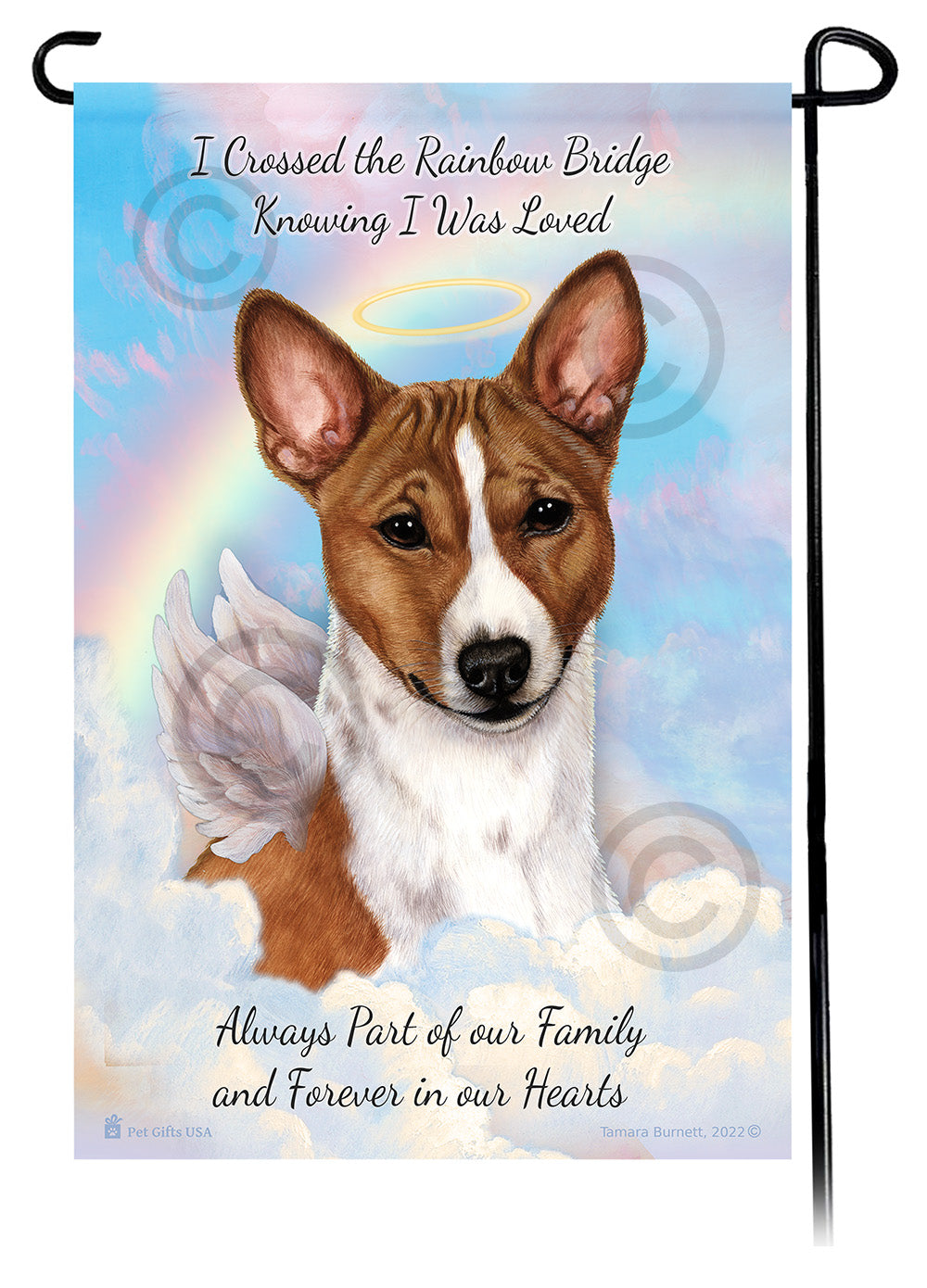 Black & White Hooded Rat Memorial - Garden Flag