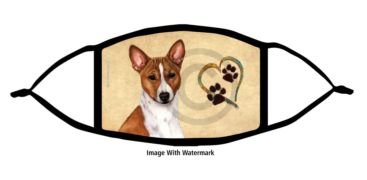 Basenji (Red and White) Face Mask