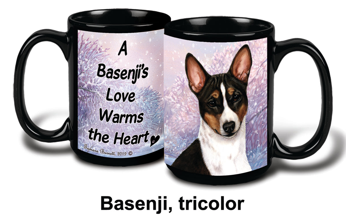Basenji Tri Winter Mug 15 oz