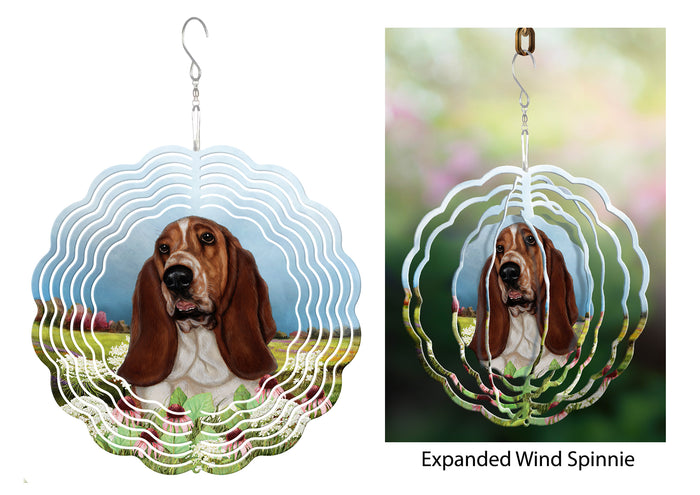 Basset Hound Brown And White Wind Spinner