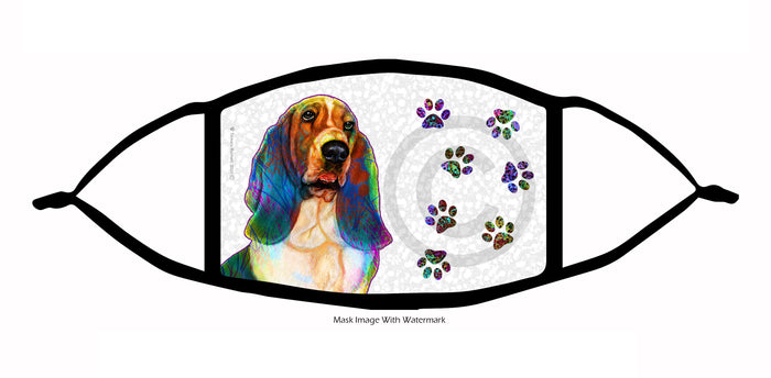 Basset Hound (Black Saddle Tricolor) Face Mask