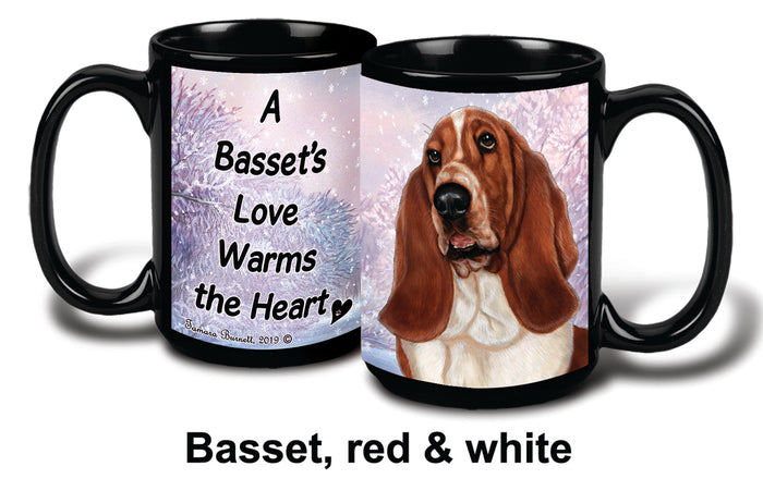 Basset Red/White Winter Mug 15 oz