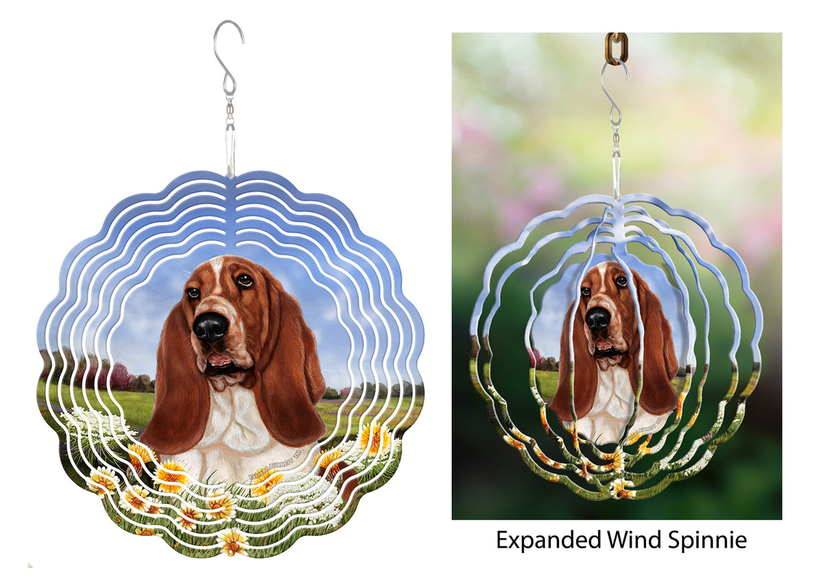 Basset Hound Red And White Wind Spinner