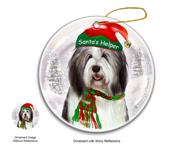Bearded Collie - Santa's Helper Ornament