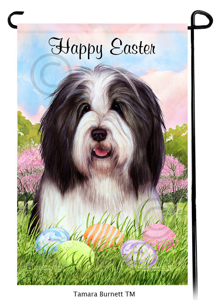 Bearded Collie Happy Easter Garden Flags
