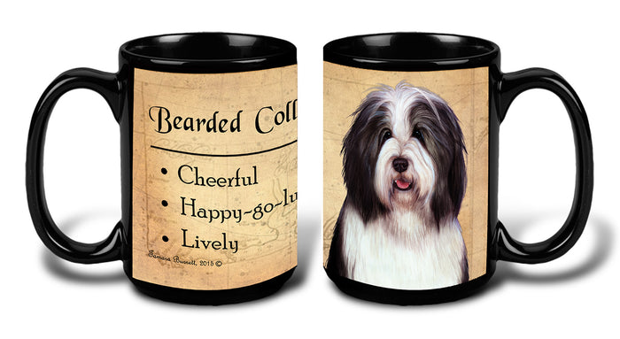 Bearded Collie (Black & White) - My Faithful Friends Mug 15 oz