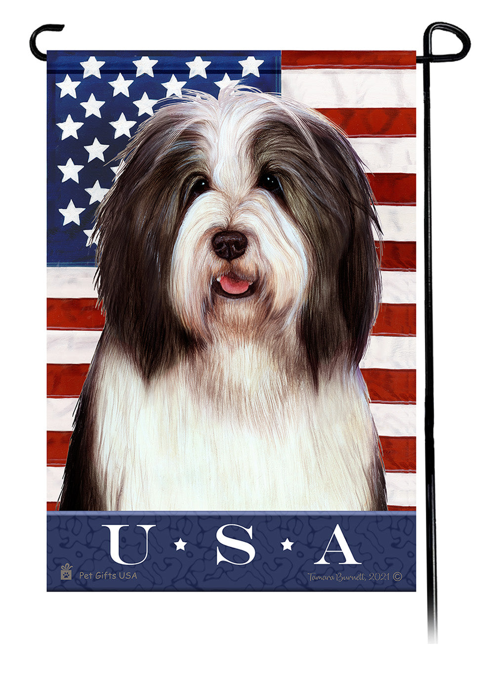 Bearded Collie True Blue Garden Flags