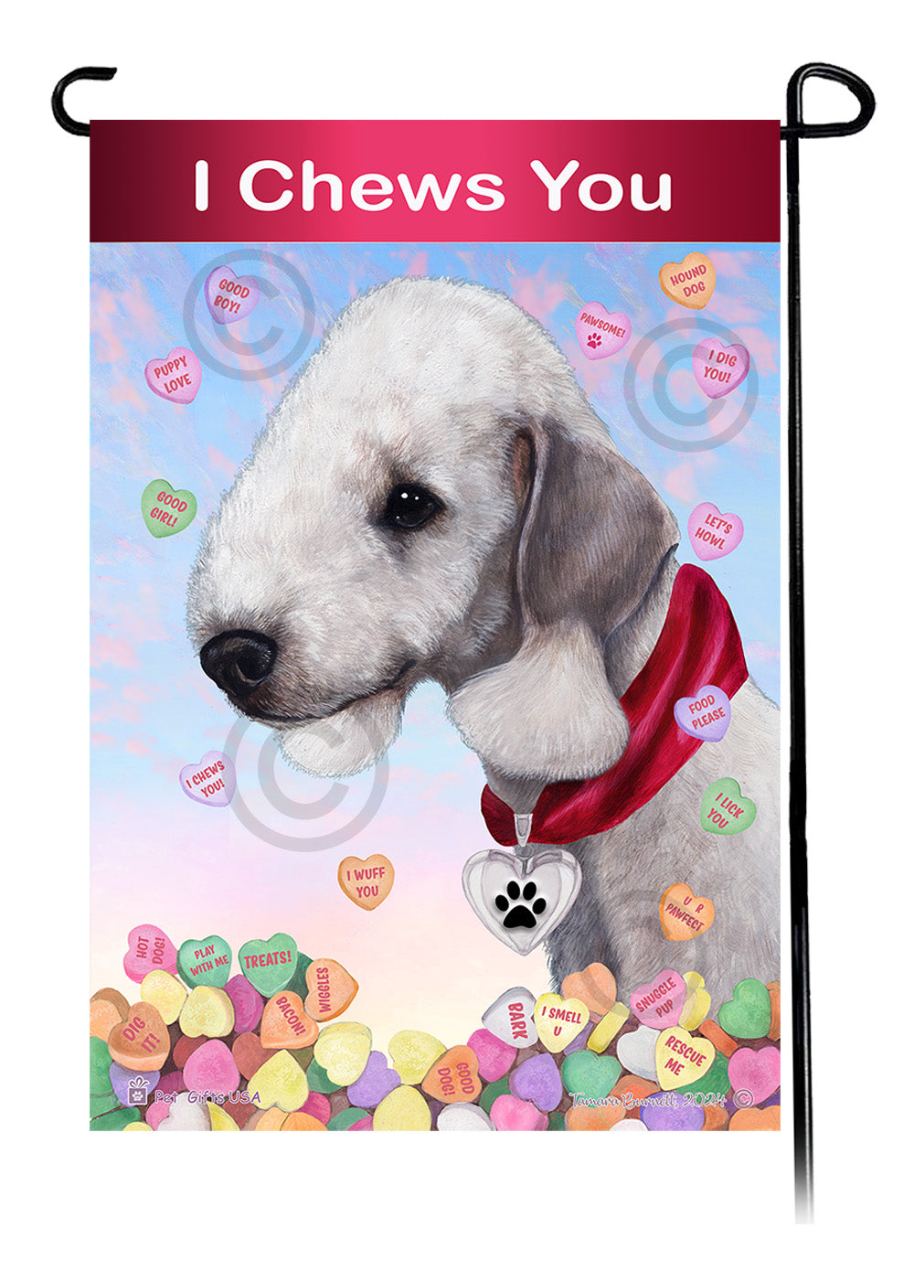 Bedlington Terrier Valentine Sweetheart Garden Flags