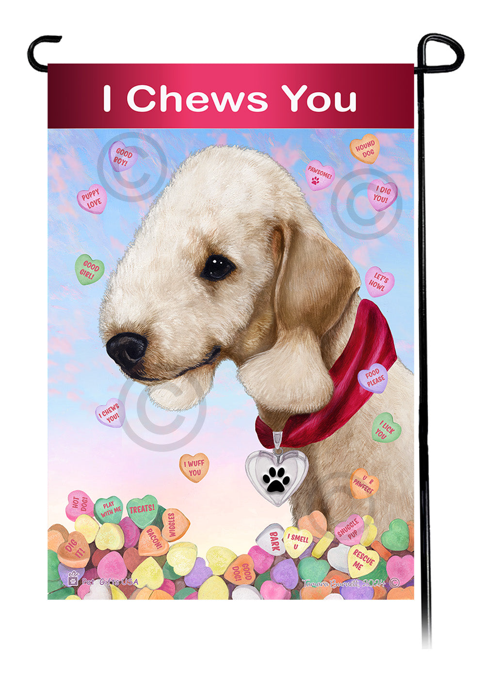 Bedlington Terrier Valentine Sweetheart - Garden Flag