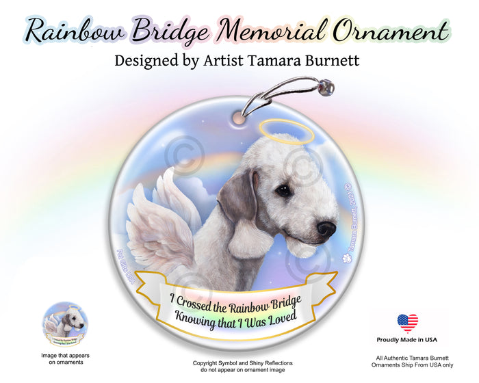 Bedlington Terrier Rainbow Bridge Memorial Ornament