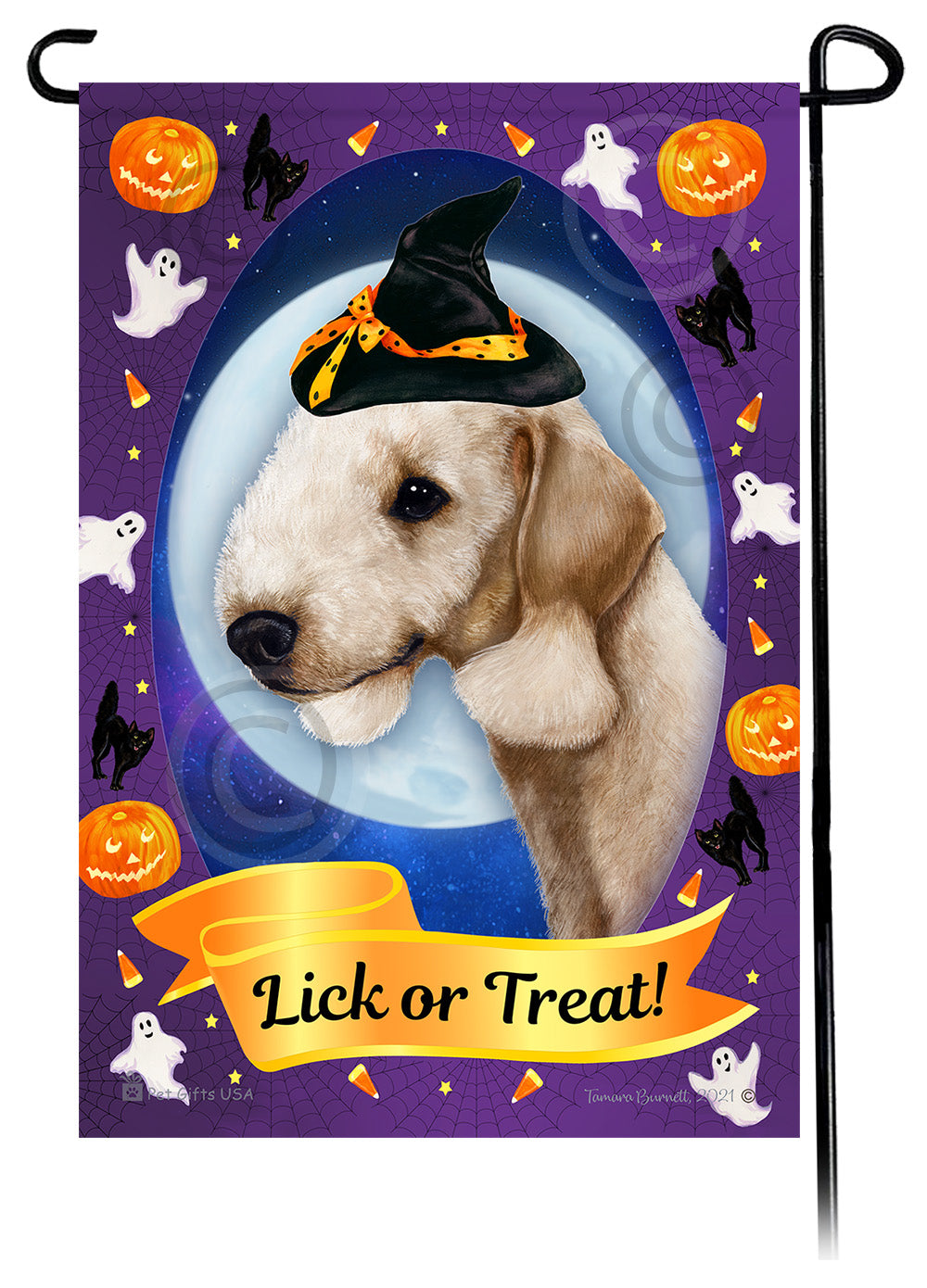 Bedlington Terrier Halloween Howls - Garden Flag