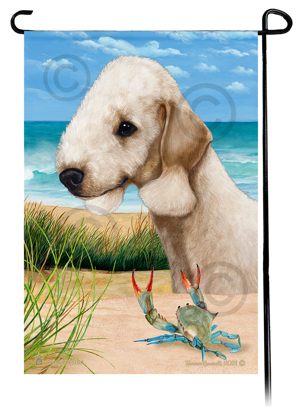 Bedlington Terrier Summer Flowers Garden Flag