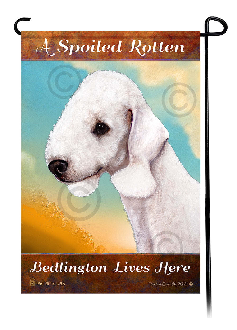 Bedlington Terrier Spoiled Rotten - Garden Flag