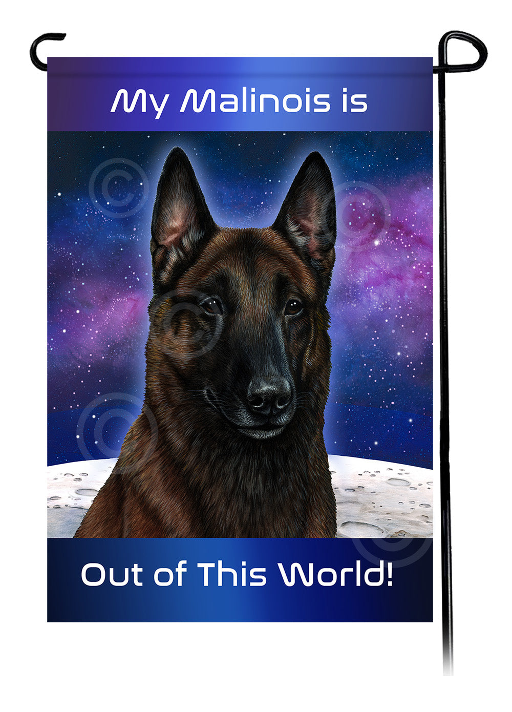 Belgian Malinois Out Of This World - Garden Flag