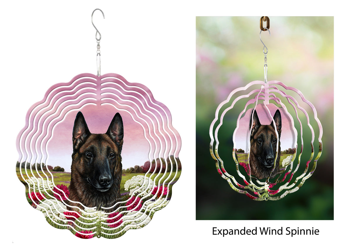 Belgian Malinois Deep Mahogany Wind Spinner