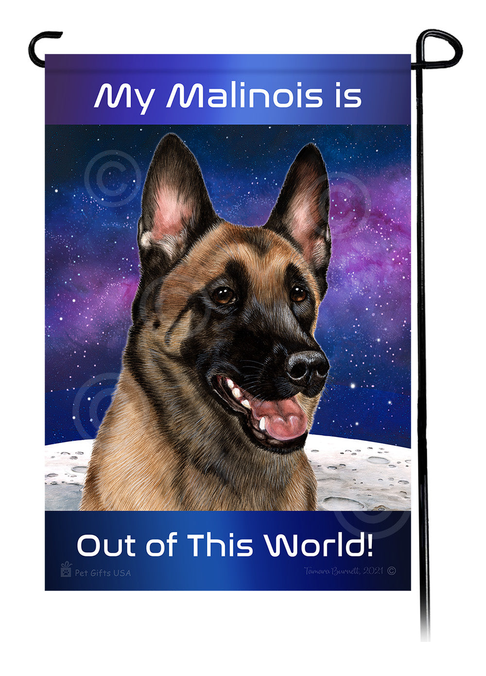 Belgian Malinois Out Of This World - Garden Flag