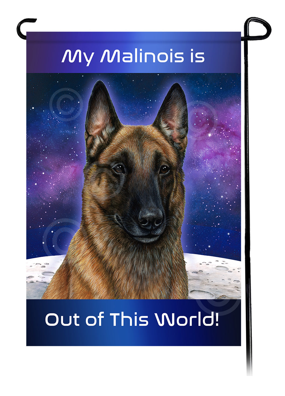 Belgian Malinois Out Of This World - Garden Flag