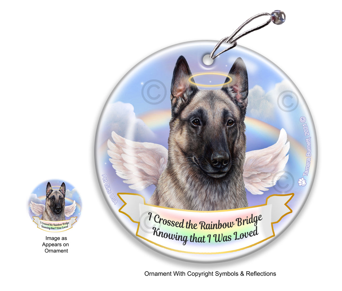 Belgian Malinois Grey Ornament