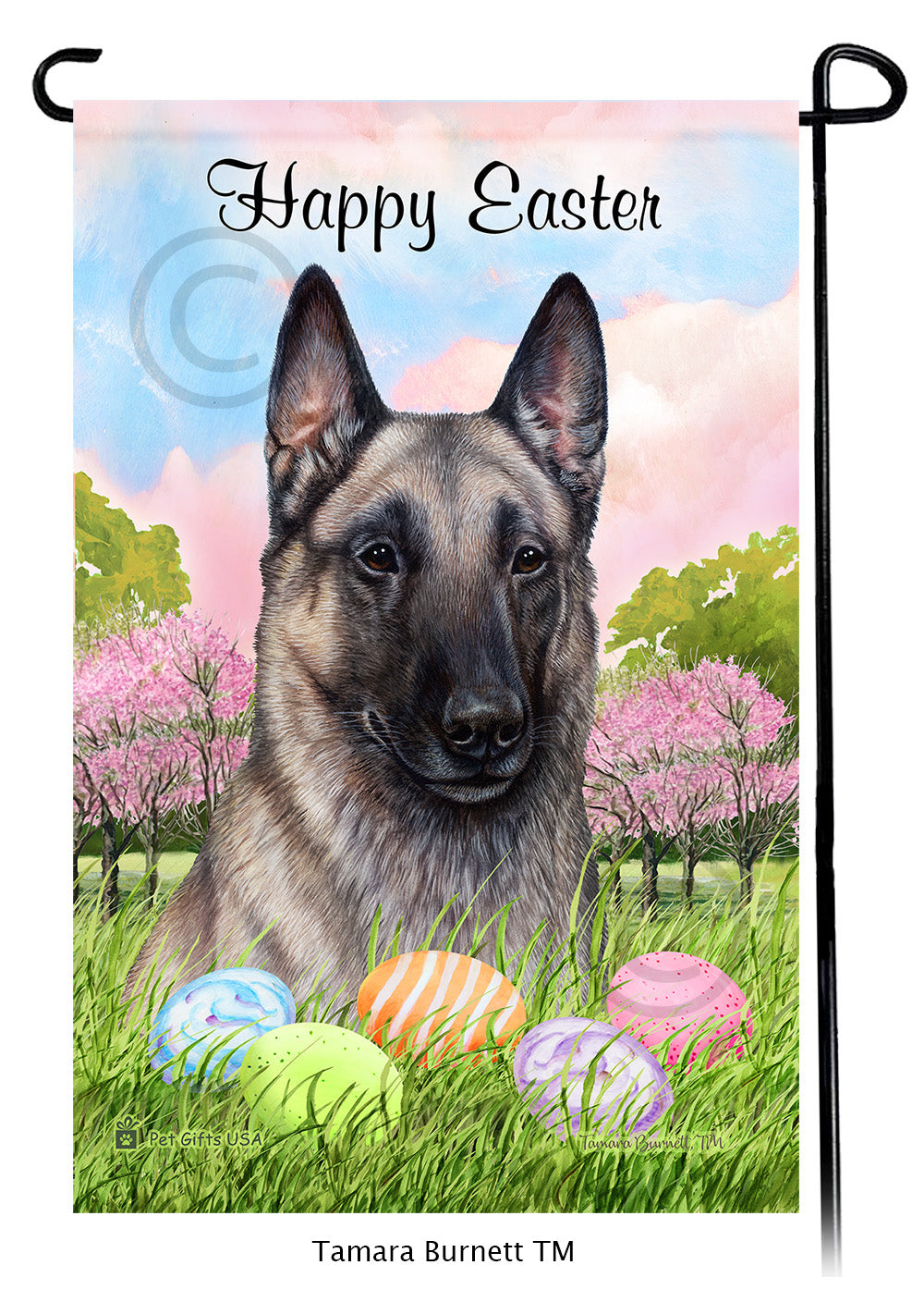 Belgian Malinois Happy Easter - Garden Flag