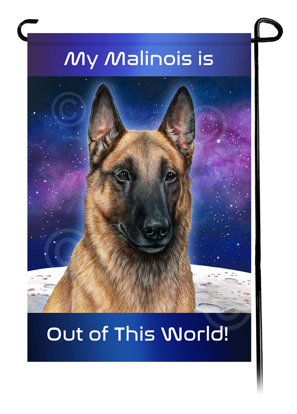 Belgian Malinois Out Of This World - Garden Flag