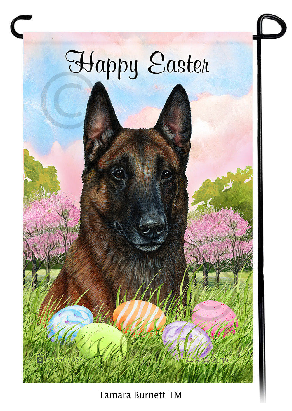 Belgian Malinois Happy Easter - Garden Flag