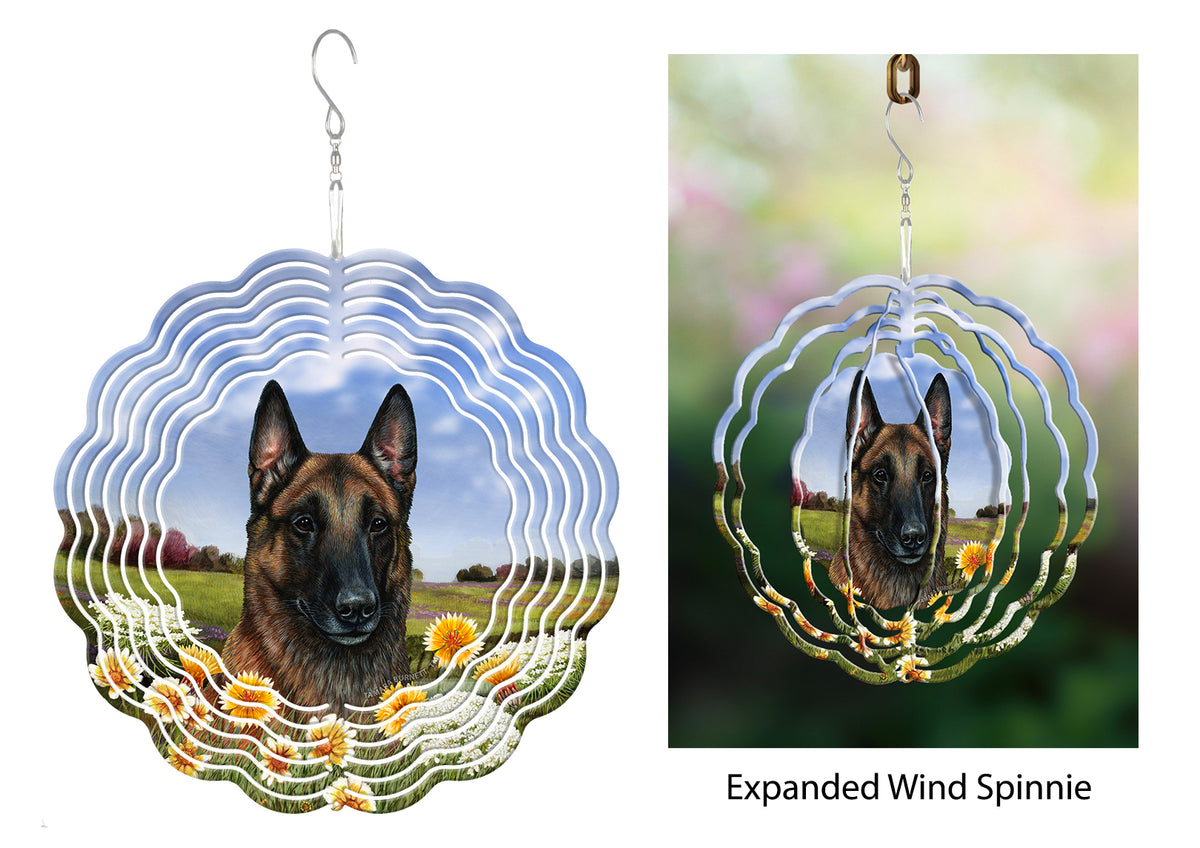 Belgian Malinois Mahogany Wind Spinner