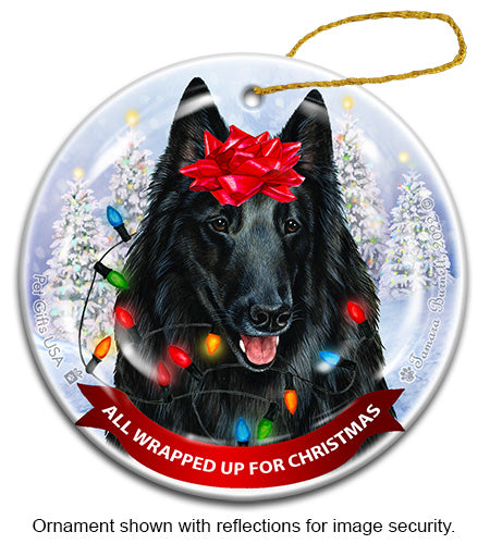 Belgian Shepherd Style All Wrapped Up Ornament