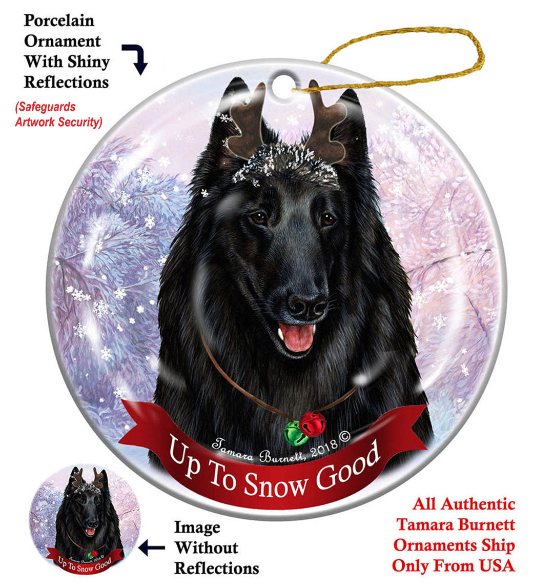 Belgian Shepherd Style - Up To Snow Good Ornament
