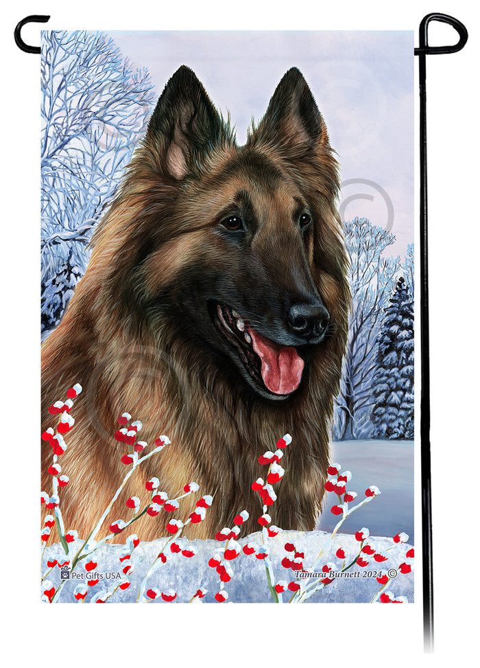 Belgian Tervuren Winterberries Garden Flags