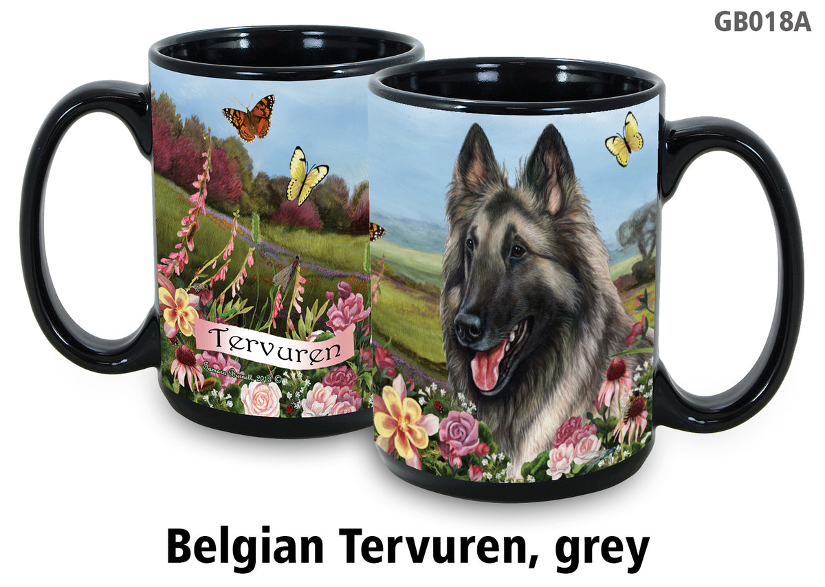 Belgian Tervuren Grey - Garden Party Fun Mug 15 oz