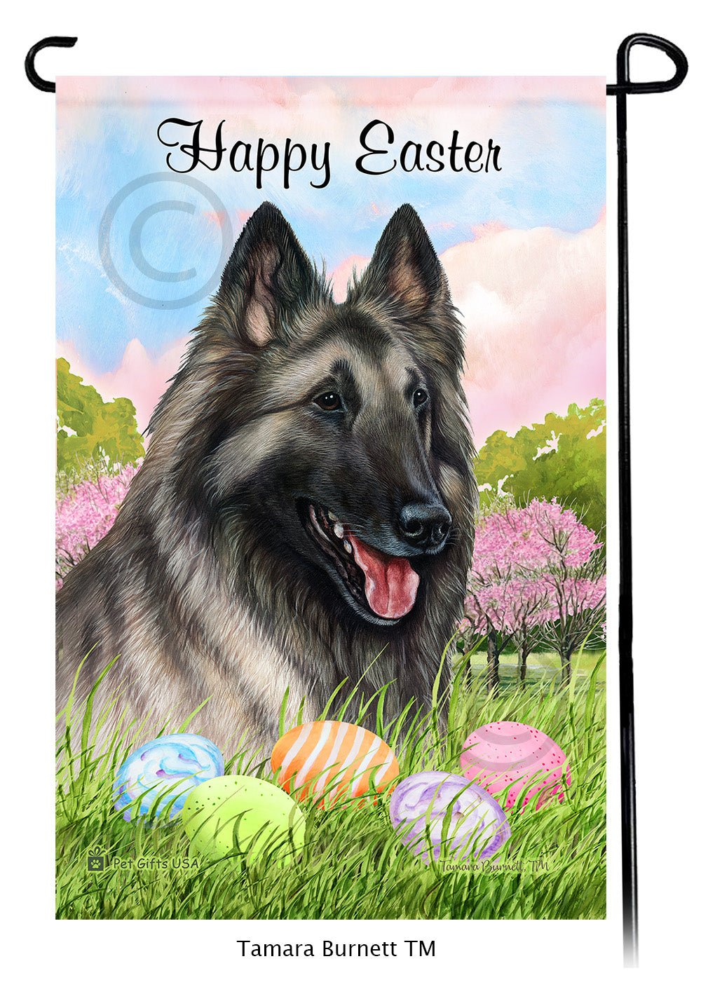 Belgian Tervuren Happy Easter - Garden Flag