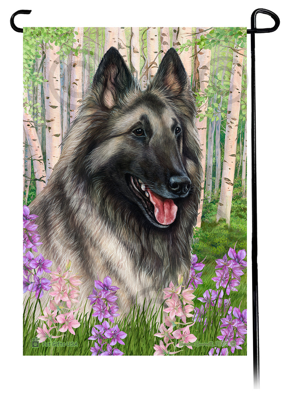 Belgian Tervuren Spring Flowers - Garden Flag