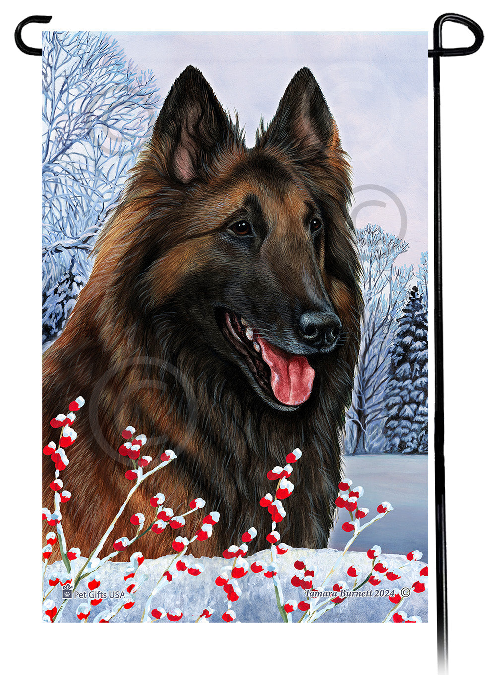 Belgian Tervuren Winterberries - Garden Flag