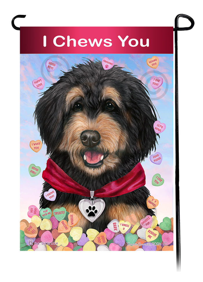 Bernedoodle Valentine Sweetheart Garden Flags