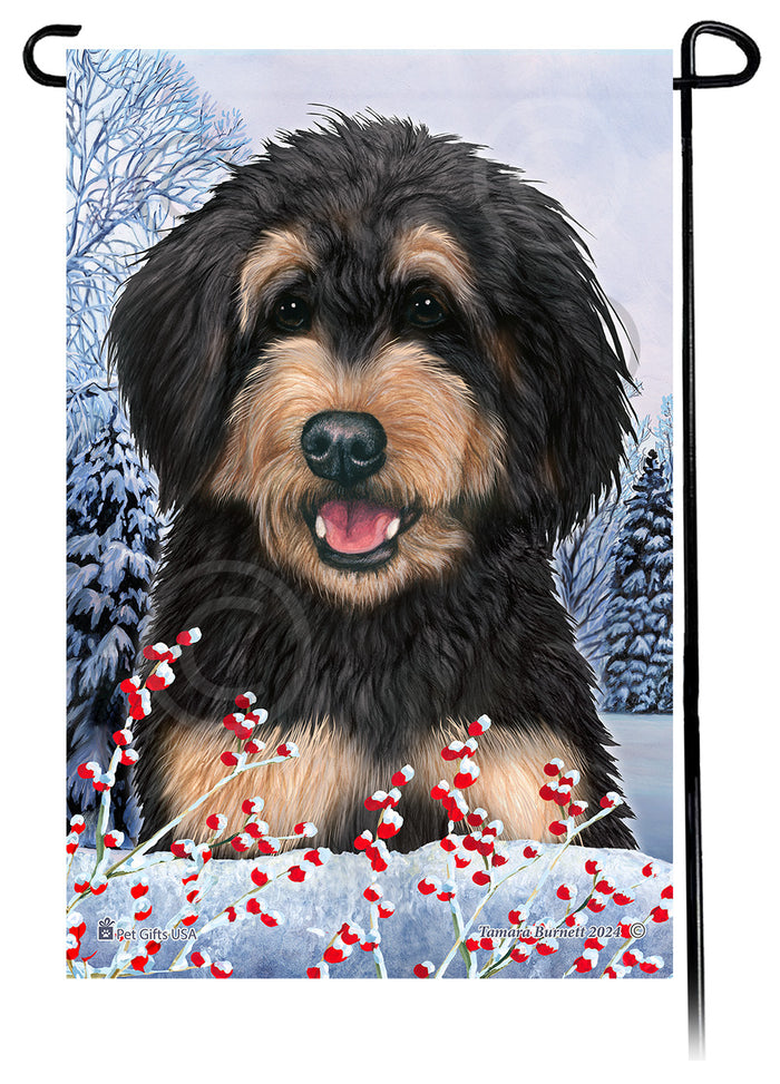 Bernedoodle Winterberries Garden Flags