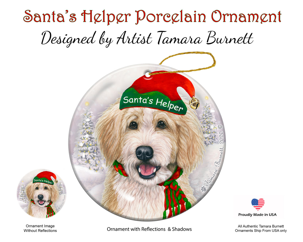 Bernedoodle Blonde and White Ornament
