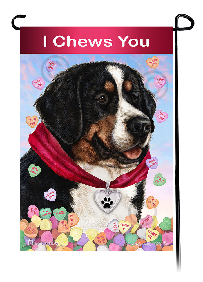 Bernese Mountain Dog Valentine Sweetheart Garden Flags
