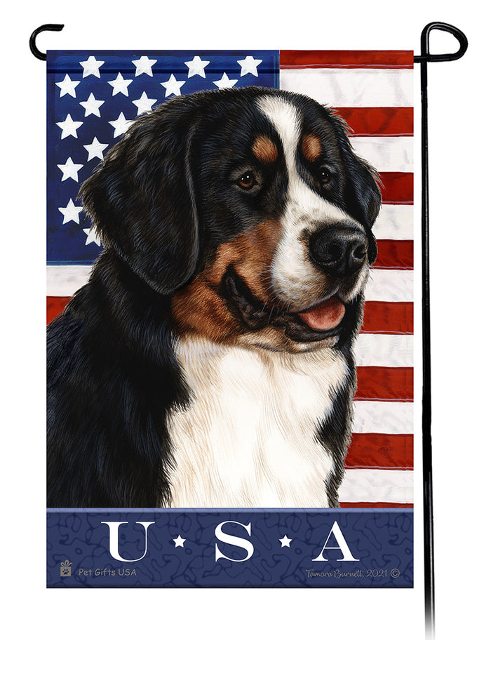 Bernese Mountain Dog True Blue Garden Flags