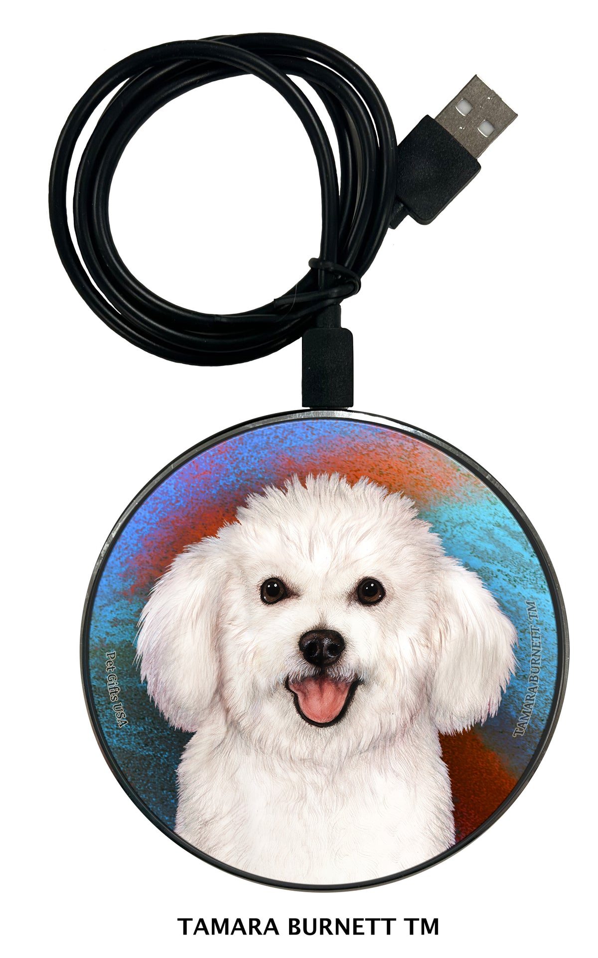 Bichon Frise Zoomies Wireless Charger