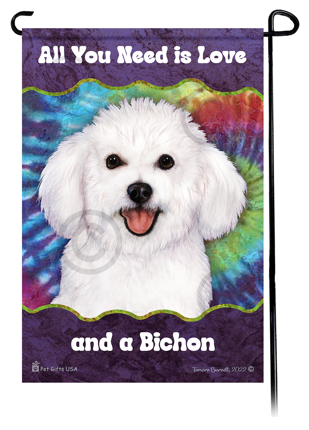 Bichon Frise All You Need Is Love Garden Flags