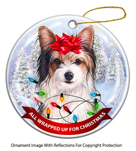 Biewer Terrier All Wrapped Up Ornament