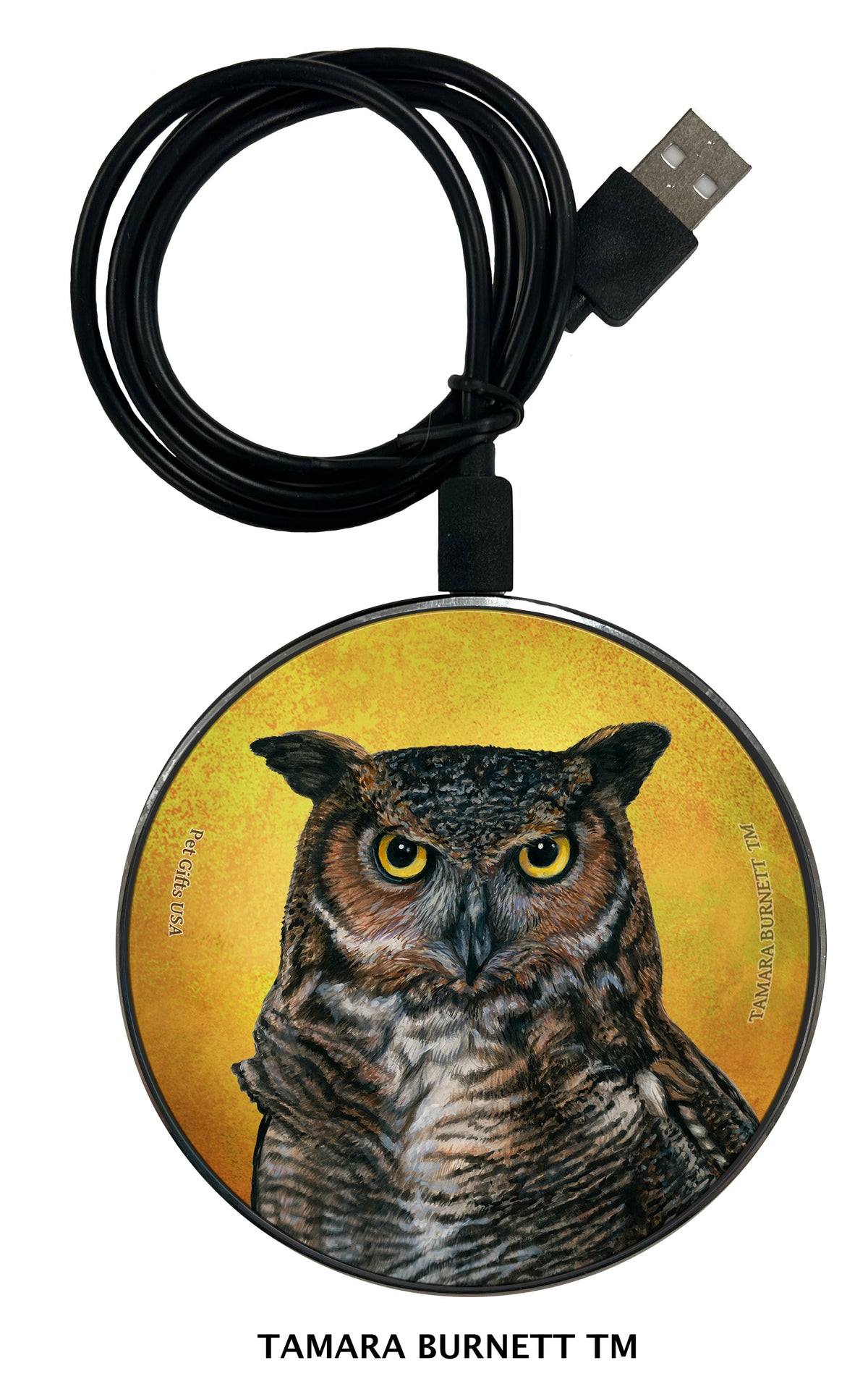 Great Horned Owl Zoomies Wireless Charger
