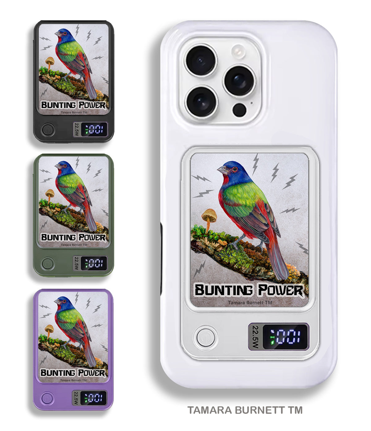 Painted Bunting Phone Bank Wireless Charger