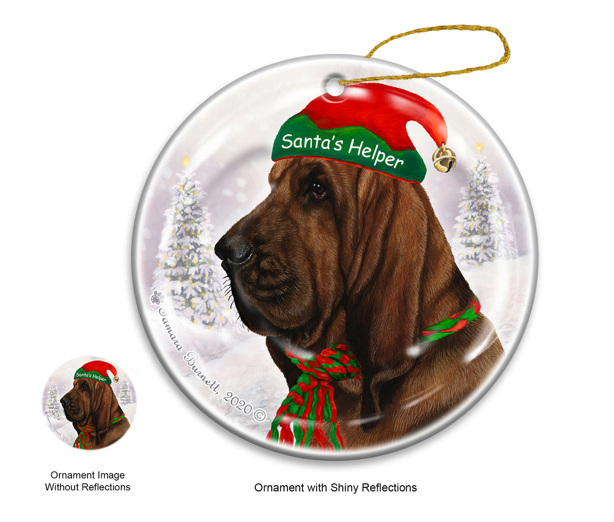 Bloodhound - Santa's Helper Ornament