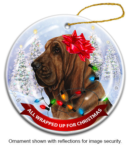Bloodhound All Wrapped Up Ornament