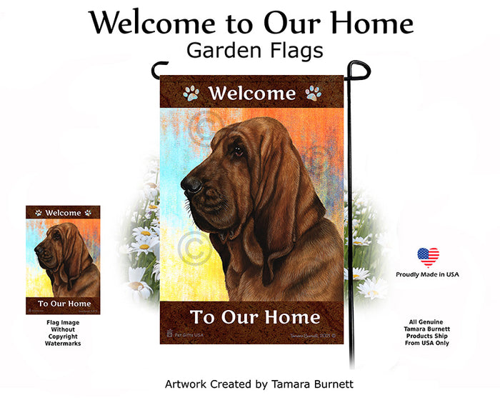 Bloodhound Welcome To Our Home Garden Flags
