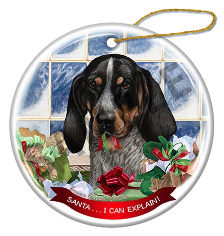 Bluetick Coonhound - Santa I Can Explain Ornament
