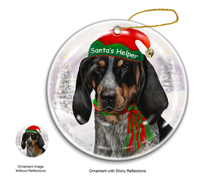 Bluetick Coonhound - Santa's Helper Ornament