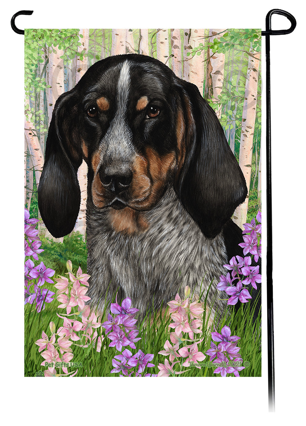 Coonhound Spring Flowers - Garden Flag
